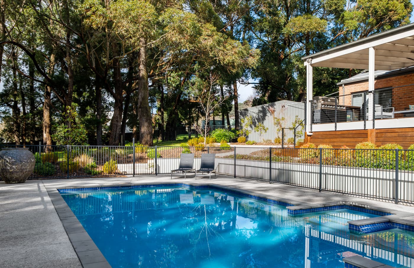 Pool and veranda of an acreage home, Beaconsfield Upper
