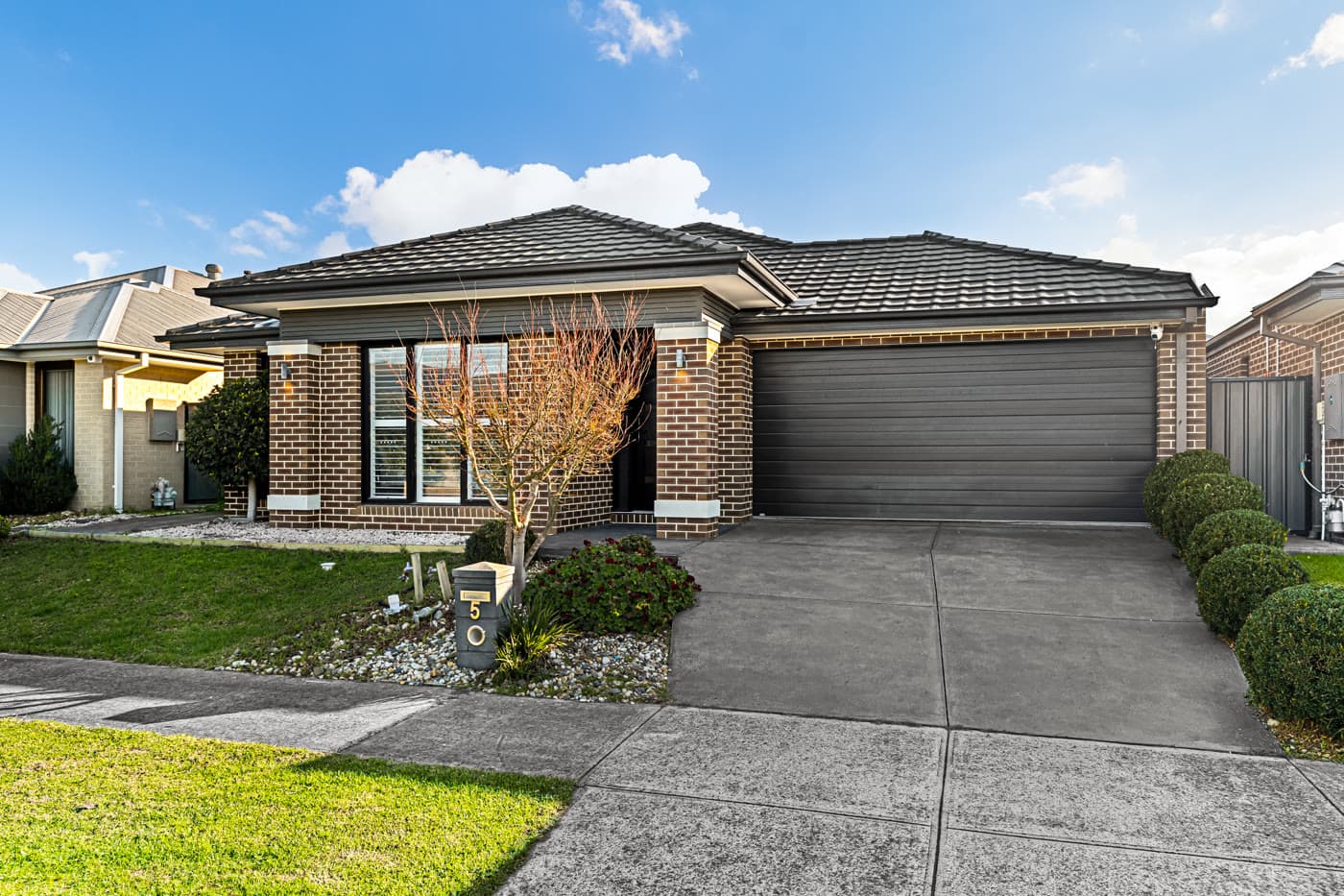 Modern brick home facade, Clyde North